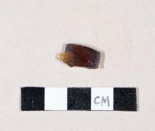 Glass, amber bottle glass fragment