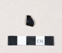 Undecorated Jackfield type earthenware rim sherd