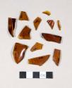 Glass, amber bottle glass fragments