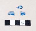 Blue transfer print refined earthenware body sherds