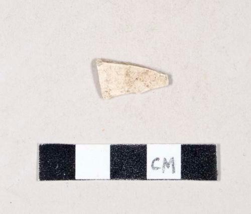 Unidentified refined earthenware body sherd, missing all glaze