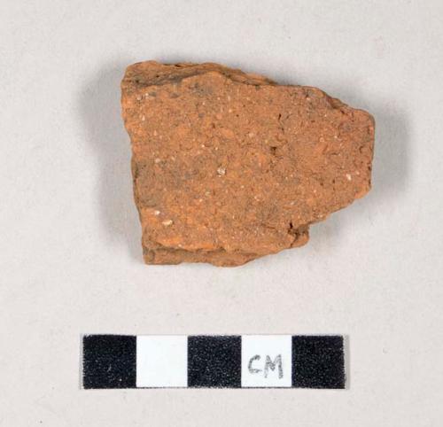 Redware roof tile fragment