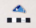 Blue transfer printed pearlware rim sherd