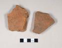 Redware roof tile fragments