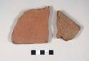 Redware roof tile fragments