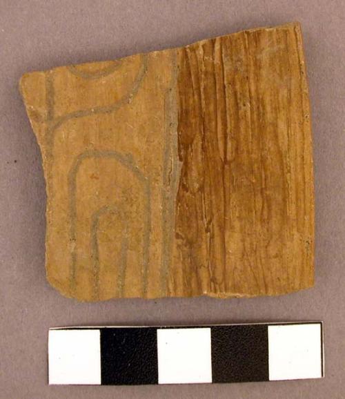 1 of 8 light incised potsherds-partly polished