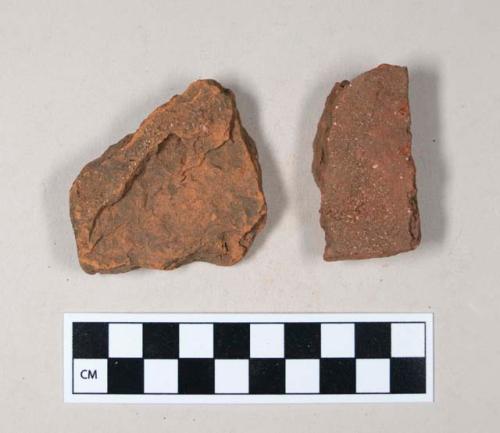 Redware roof tile fragments