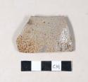 Brown glazed gray salt glaze stoneware body sherd