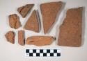 Redware roof tile fragments