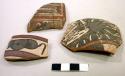 Painted pottery fragments; seven sherds probably from seven different vessels