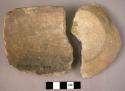 2 fragments of pottery bowl (restorable)