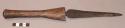 Knife - rough hewn wooden handle, straight iron blade (made from +