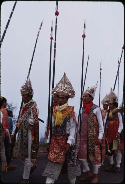 Baris gede dancers in procession