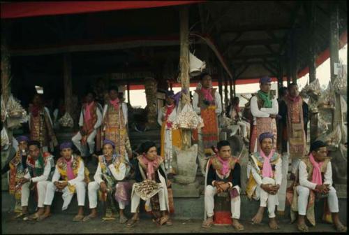 Baris gede dancers at Pura Batur