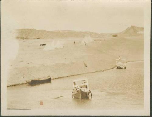 Nile River near Khartoum with view of desert conditions