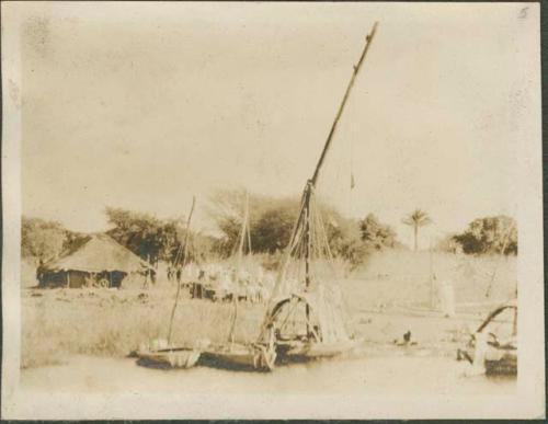 View of Nile River shore and desert conditions south of Khartoum