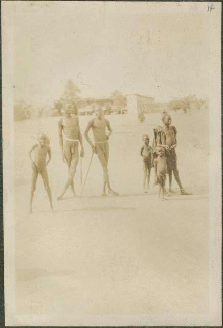 Shilluk children posing for photograph, near the Nile River