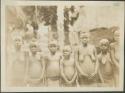 Pygmy women and young girls posing for photograph