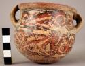Small Carillo polychrome pottery vessel with 2 handles