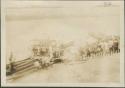 Party landing their truck on improvised ferry on Bongassou side, Ubangi River