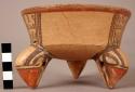 Madeira Polychrome pottery tripod bowl