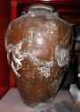 Large three-toed dragon jar - glazed pottery