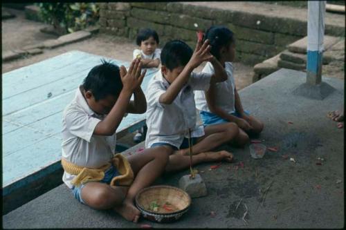 Prayers at Barong Landung ceremony