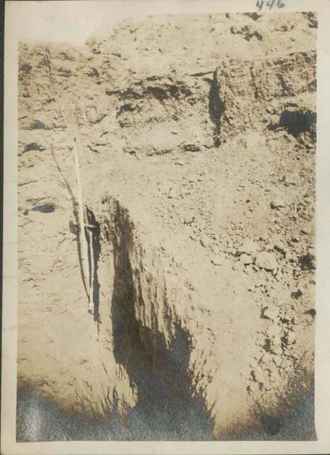 Trench around test-block