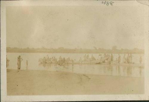 Sultan of Goulfei crossing the Chari River