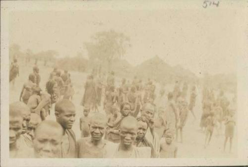 Crowd of people in village