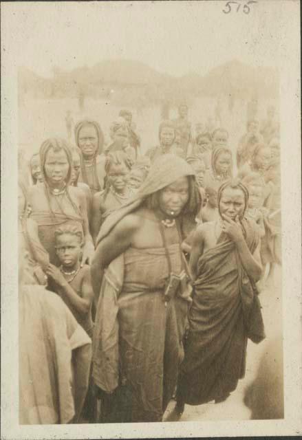 Crowd of people in village