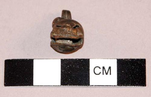 Copper bell, animal head