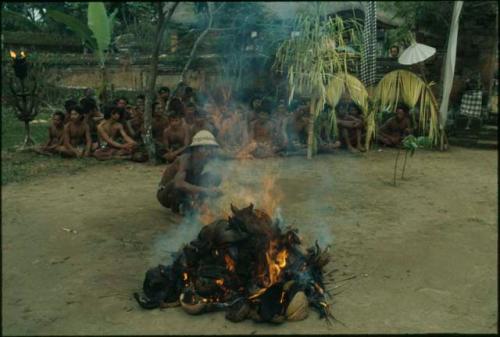 Preparing fire for Sangyang Djaran dance