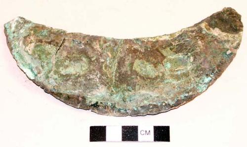 Crescent-shaped copper ornament