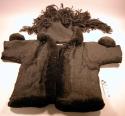 Man's short jacket - black woolen, heavy fringe decoration