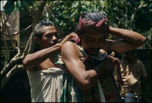 Topeng dancers dressing