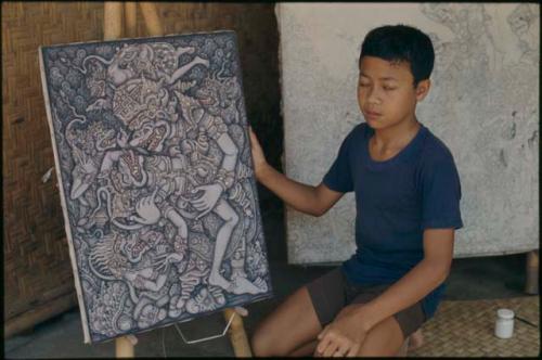 Wayan Suastika painting, at 13 years old