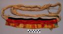 Woyawoi woven man's head band/dress. Red, yellow, and green parrot(?) feathers a