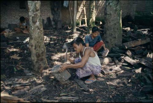 Preparing wood for caving