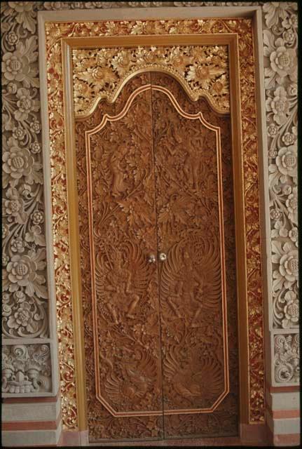 Carved, gilded door