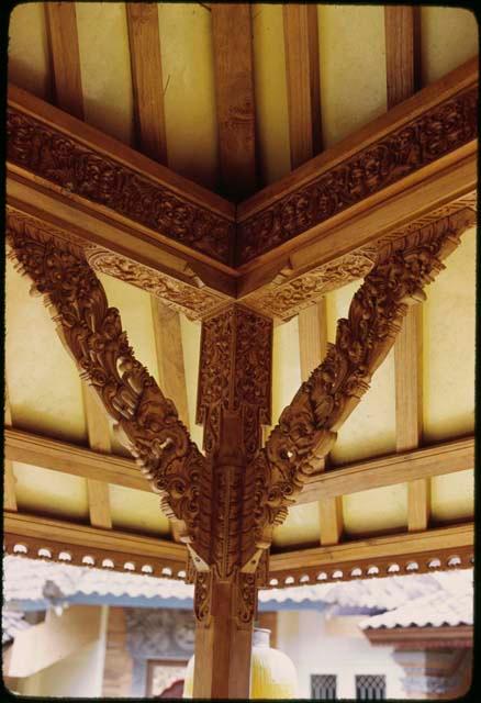 Carved columns in balai