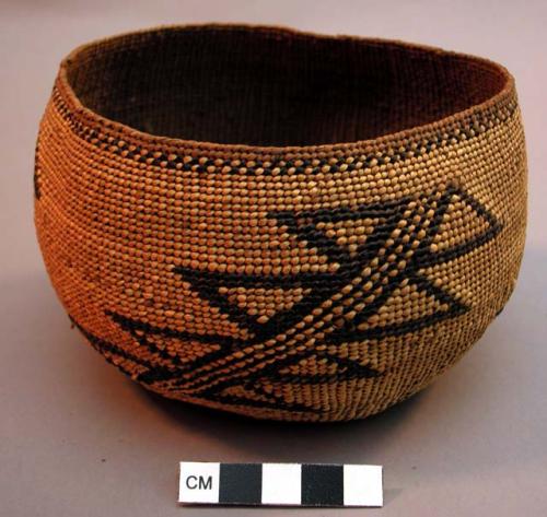 Twined basketry bowl