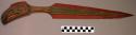 Dagger, cedar wood, possibly Tlingit. Tourist item. (Copy of copper dagger).