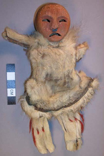 Doll with wooden head