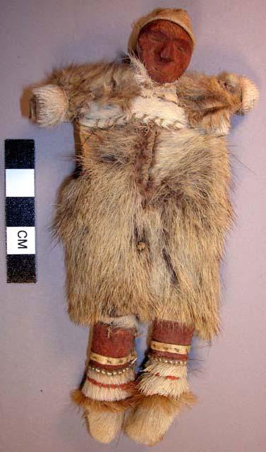 Doll with wooden head