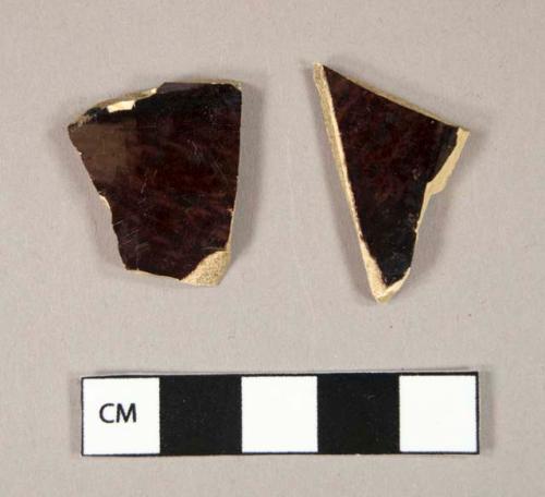 Ceramic, earthenware, manganese mottled, body sherds