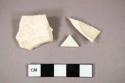 Ceramic, earthenware, pearlware (3), creamware (2), whiteware (2), rim and body sherds