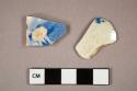 Ceramic, earthenware, pearlware, blue transferprint, body sherd