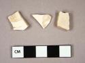 Ceramic, stoneware, body sherd; earthenware, creamware body sherds