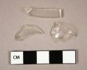 Glass, curved, clear, fragments